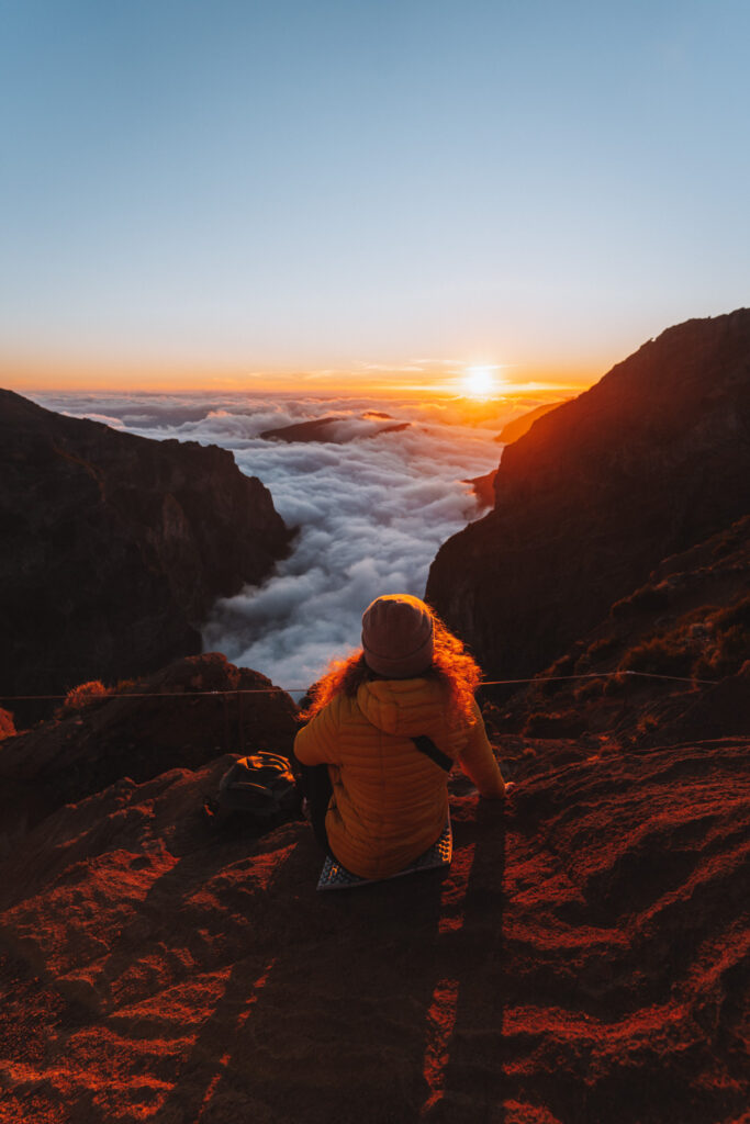 zachód słońca na Pico do Arieiro, Madera